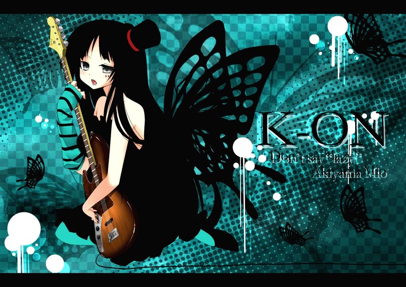 Anime Girl with Guitar — Teal