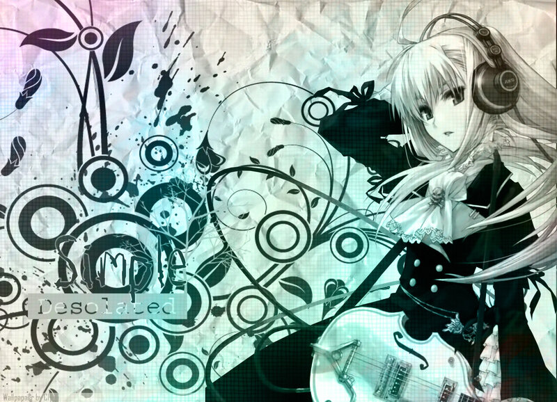 anime girl with guitar wallpaper