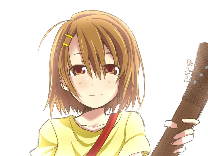 Anime Girl with Guitar — Yellow, Calm