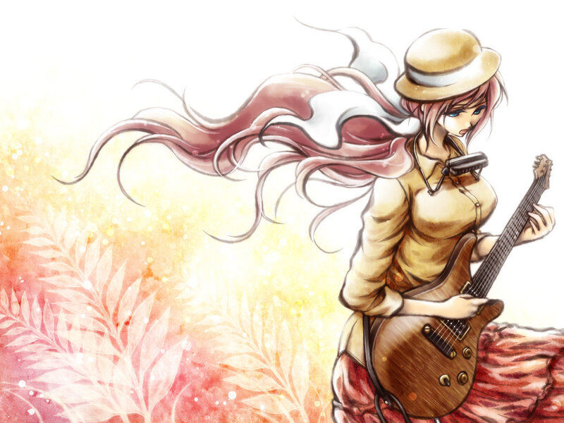 Anime Girl with Guitar — Yellow, Dynamic