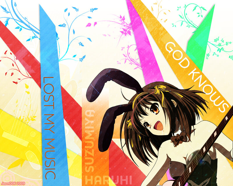 Anime Girl with Guitar — Yellow, Energetic, Bunny Ears