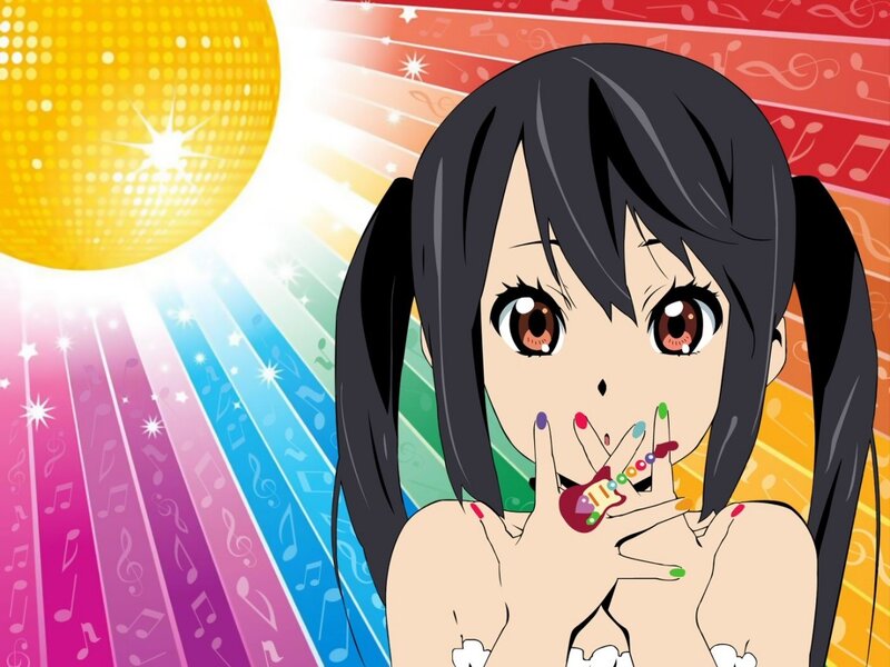 Anime Girl with Guitar — Yellow, Energetic, Disco Ball