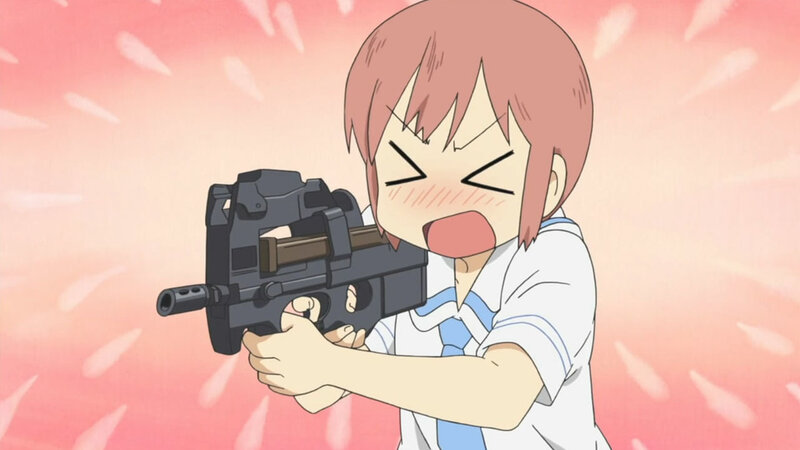 anime girl with gun