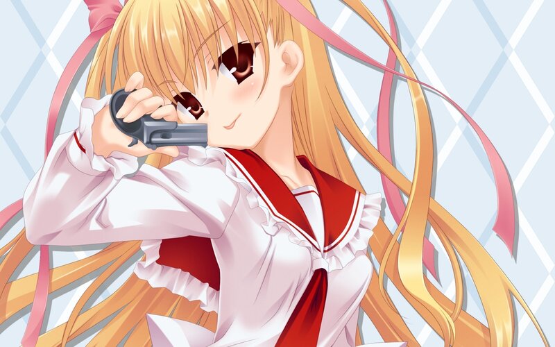 anime girl with gun