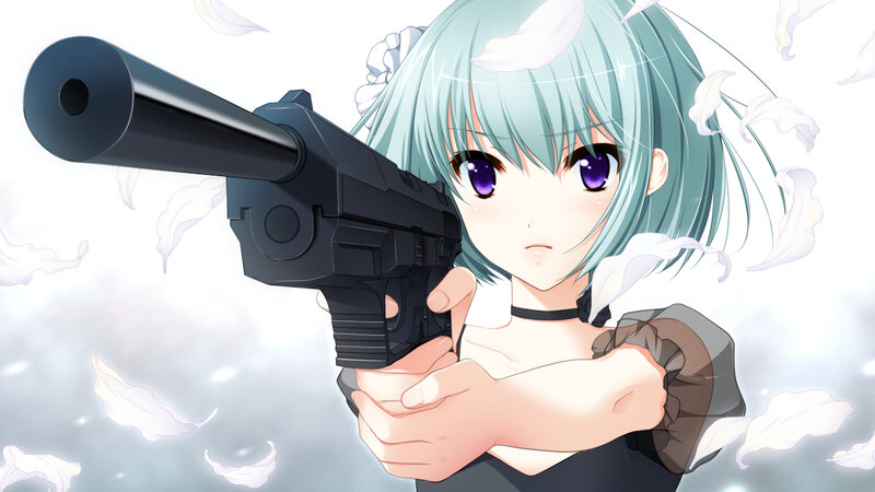 Anime girl with gun