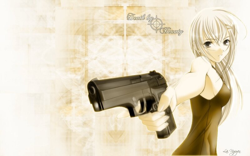 Anime girl with gun