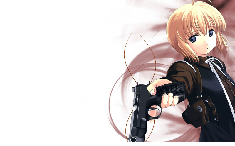 anime girl with gun
