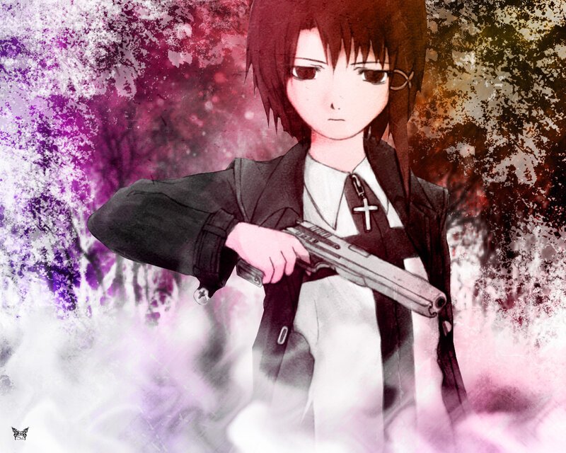 anime girl with gun