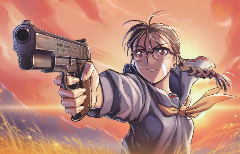 anime girl with gun