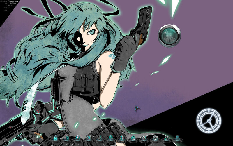anime girl with gun
