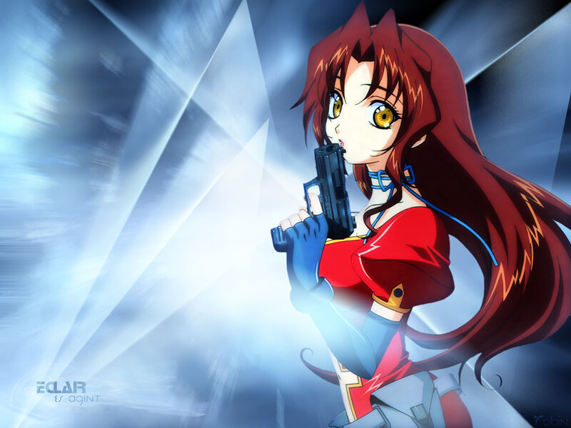 anime girl with gun