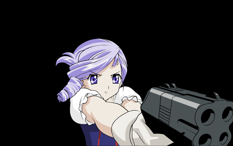 anime girl with gun