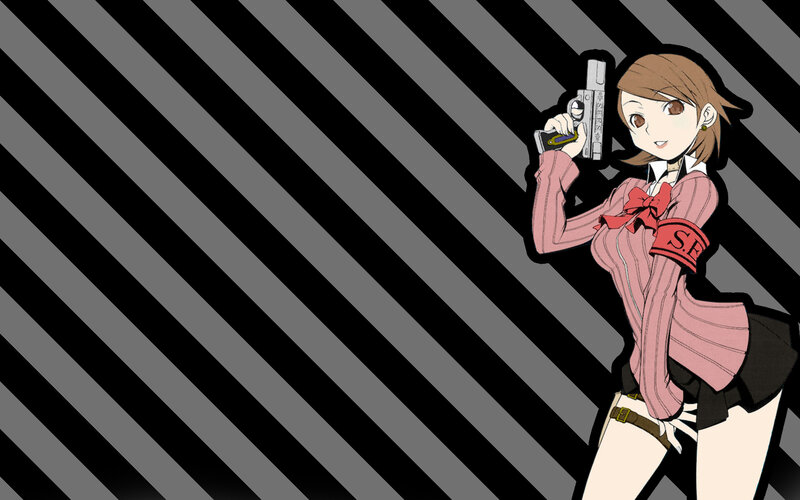 anime girl with gun