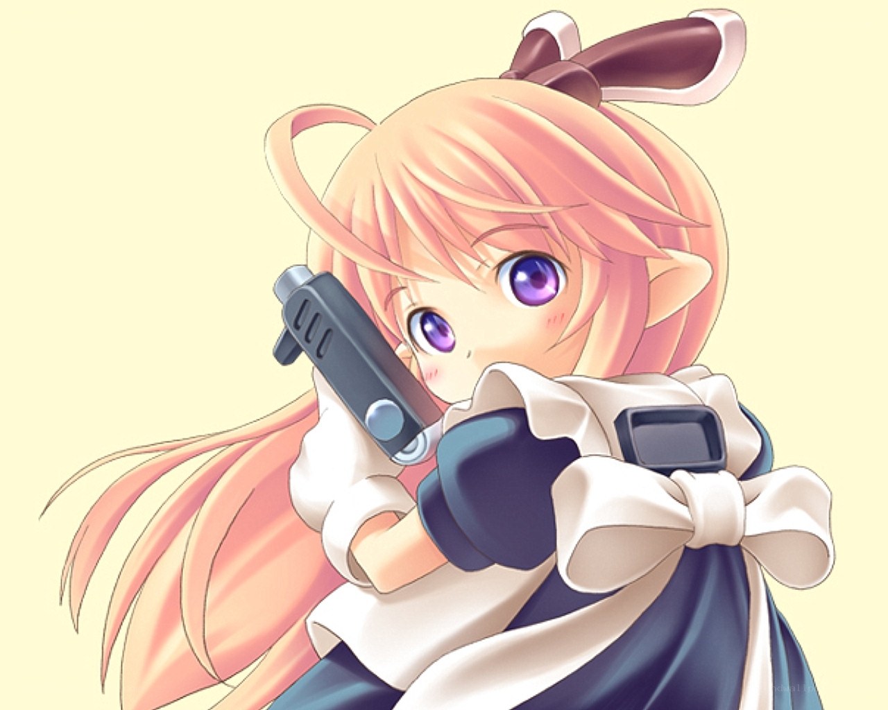 anime girl with gun