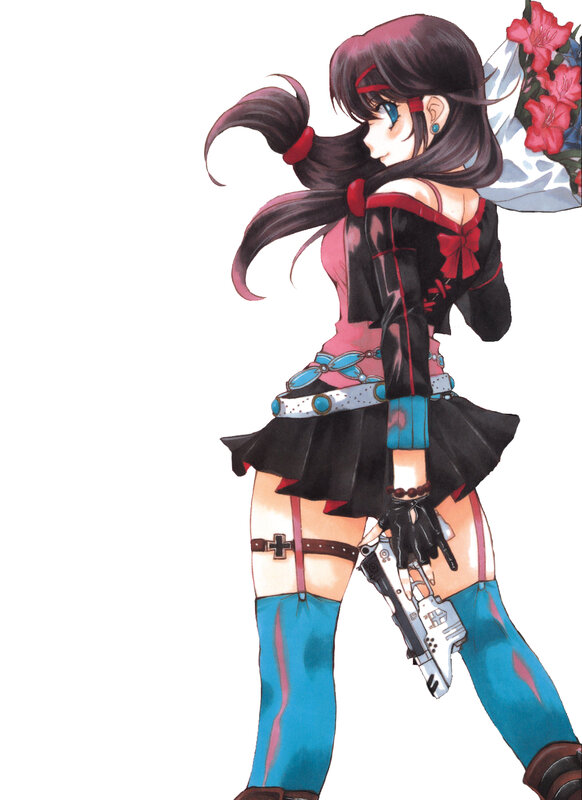 anime girl with gun