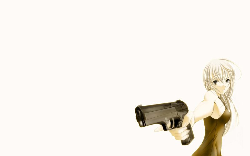 anime girl with gun