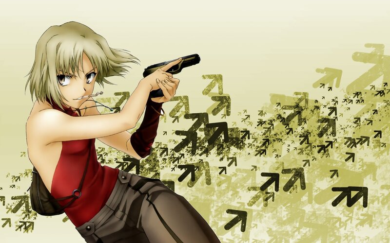 anime girl with gun