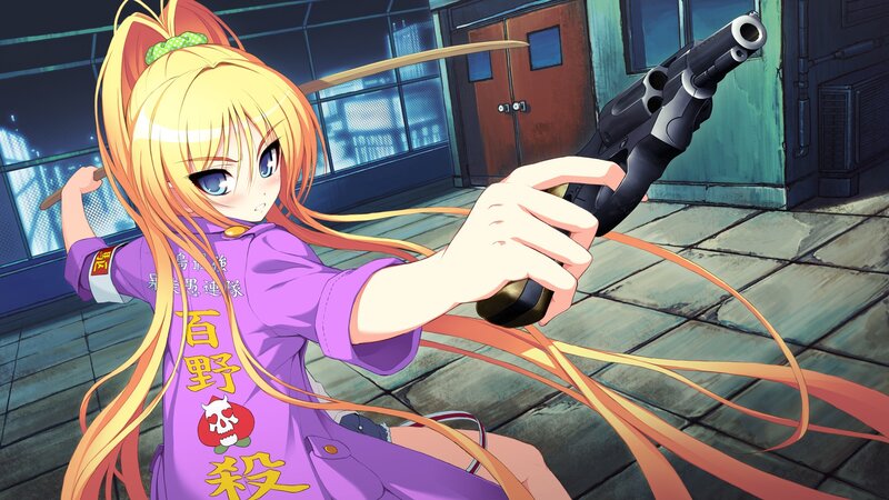 anime girl with gun