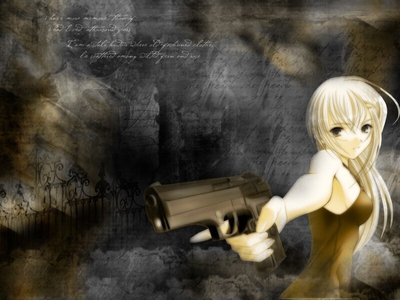 Anime girl with gun