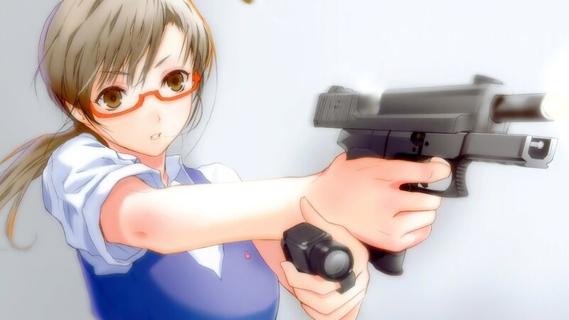 anime girl with gun