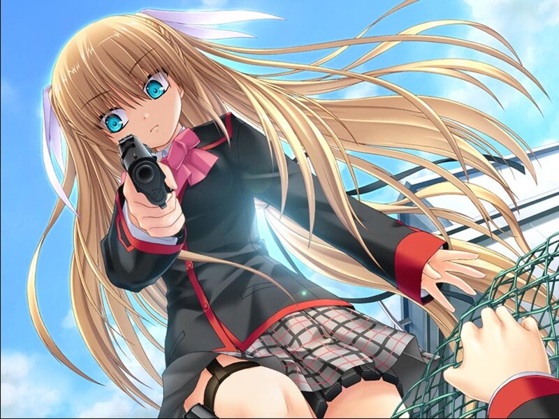 Anime girl with gun
