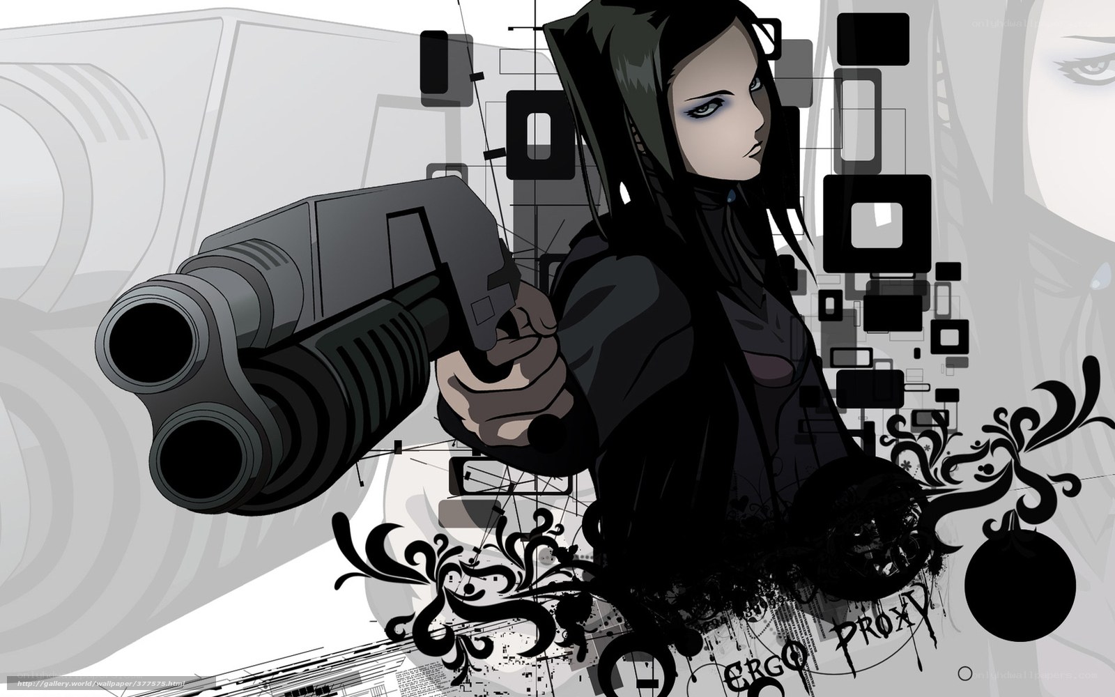 anime girl with gun