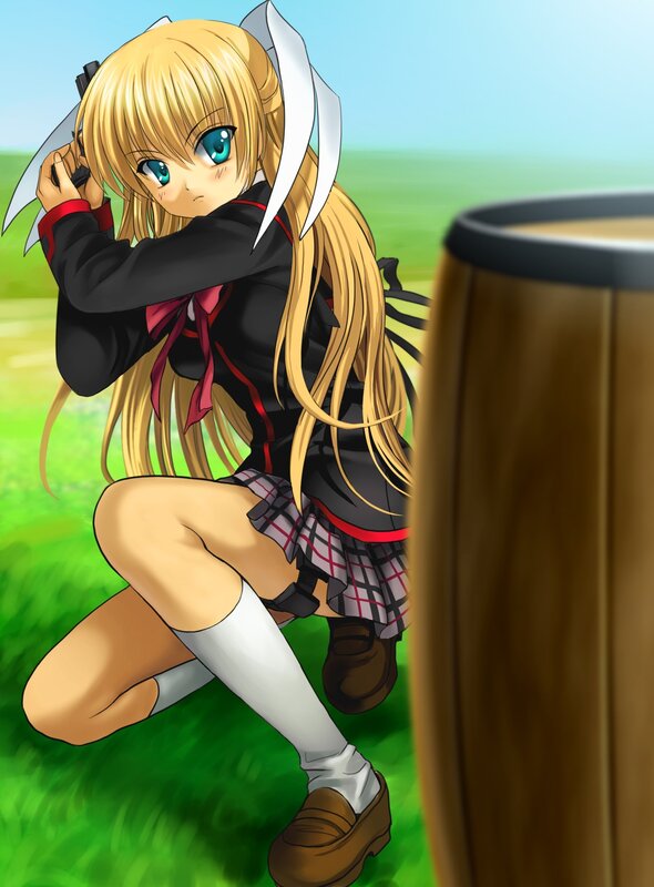 anime girl with gun