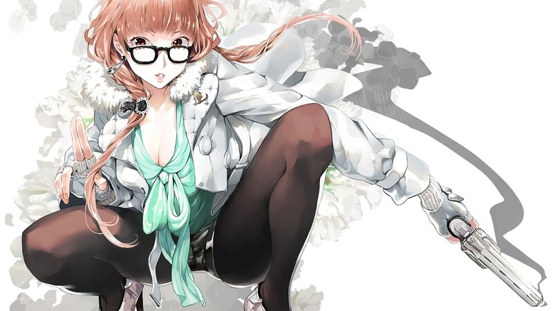 anime girl with gun