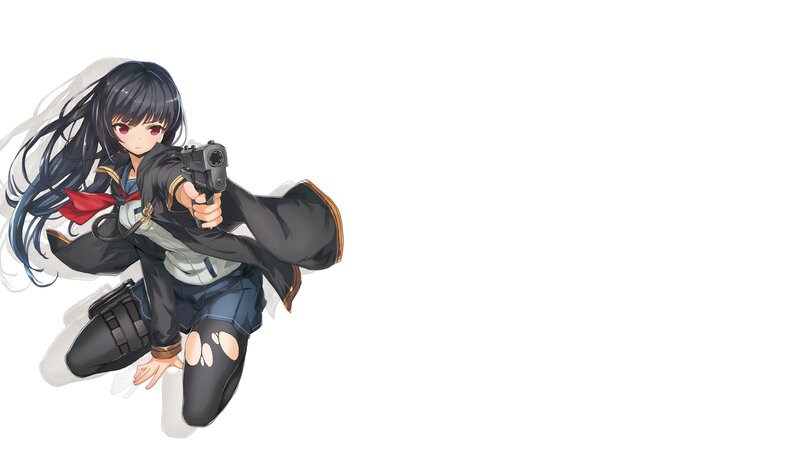 anime girl with gun