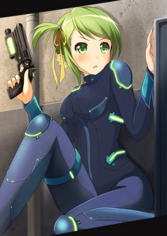 anime girl with gun