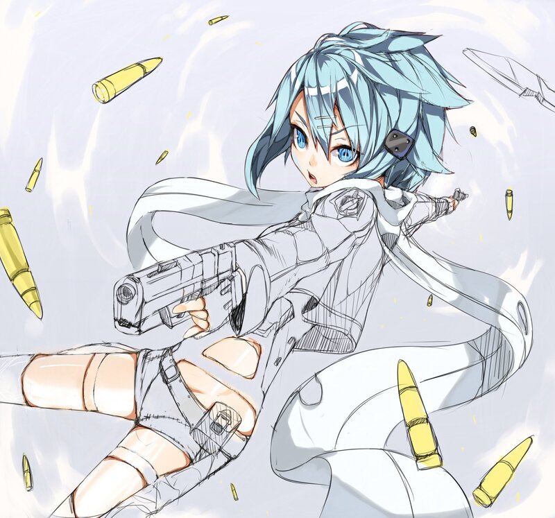 anime girl with gun