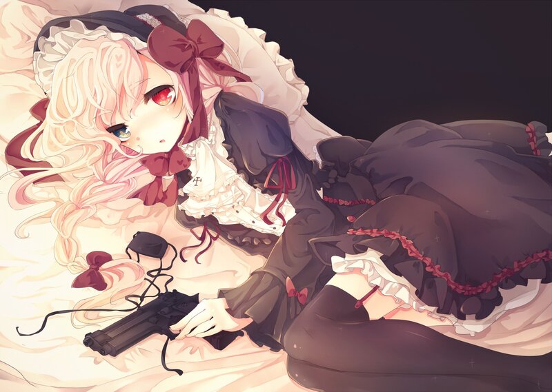 anime girl with gun