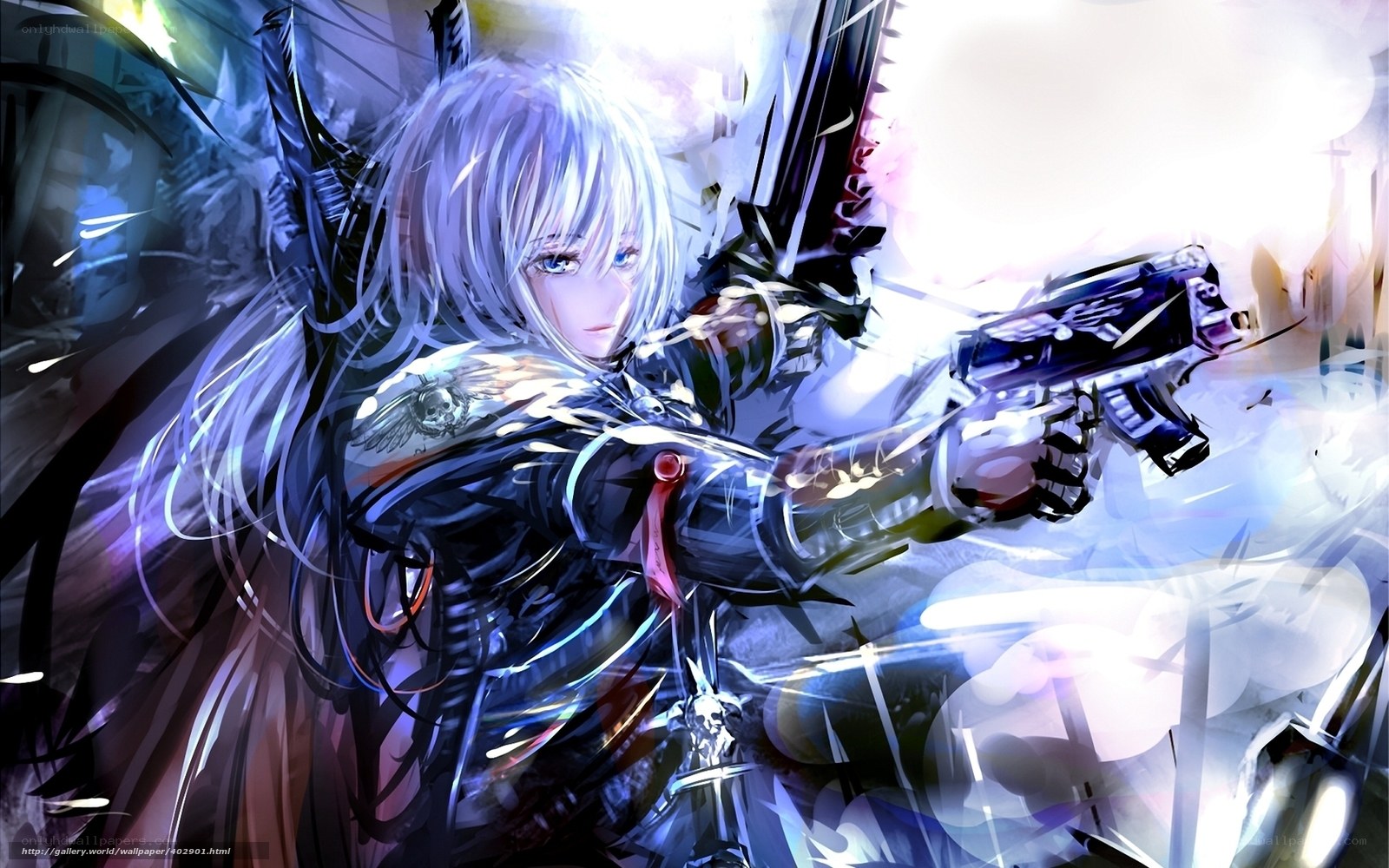 anime girl with gun