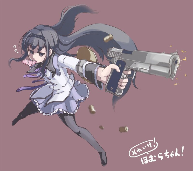 anime girl with gun