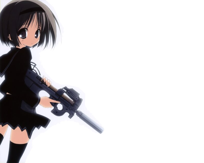 anime girl with gun