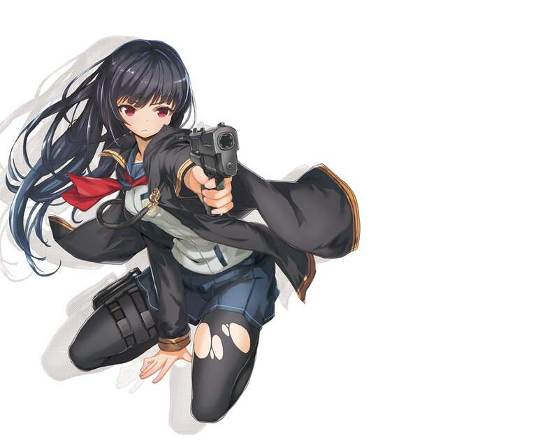 anime girl with gun