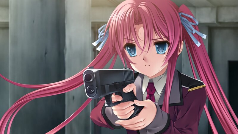 anime girl with gun