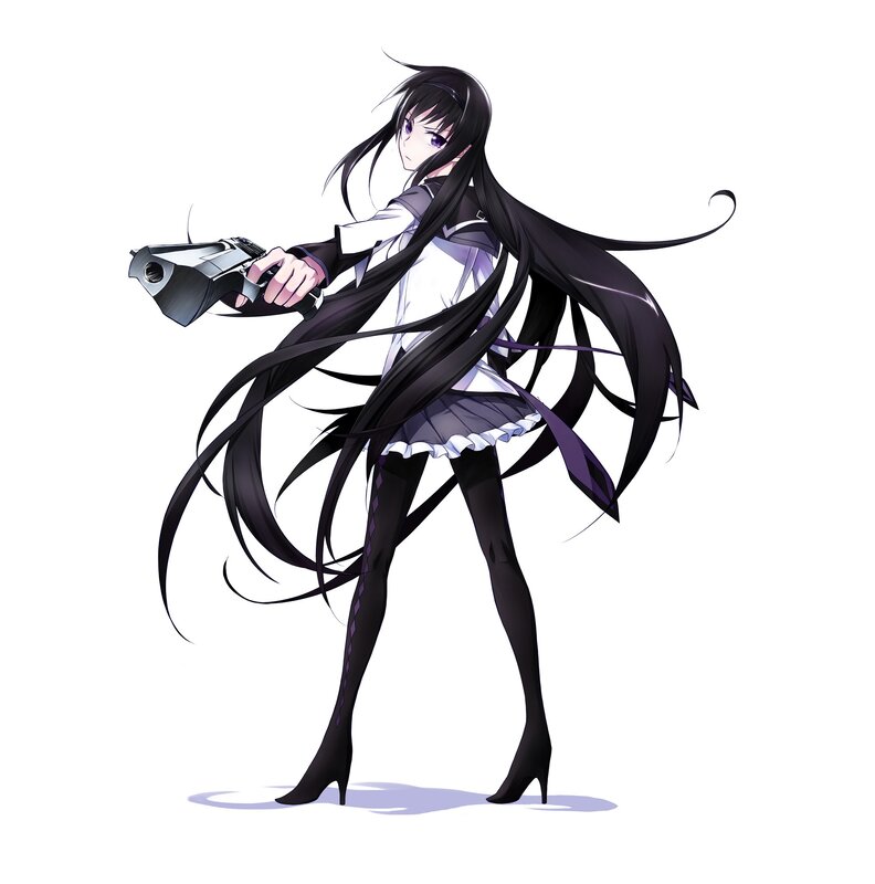 anime girl with gun