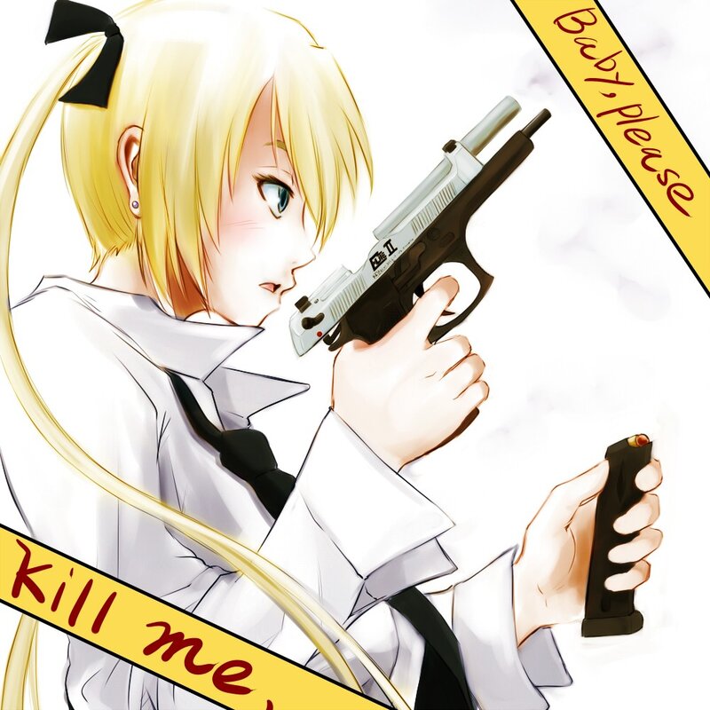 anime girl with gun