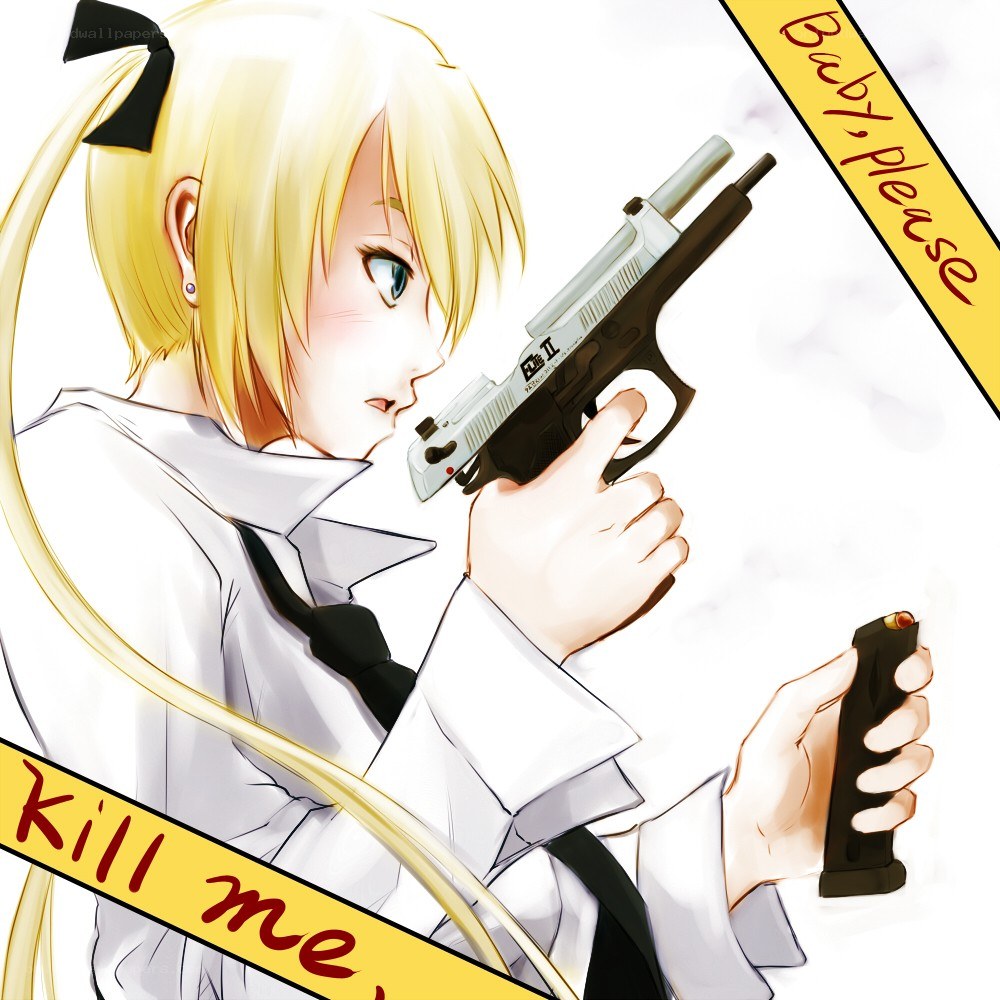 anime girl with gun