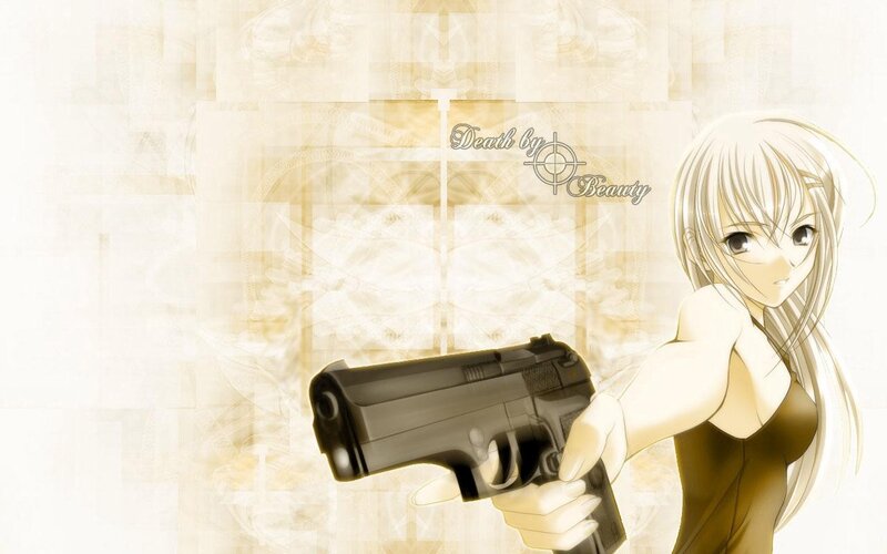 anime girl with gun