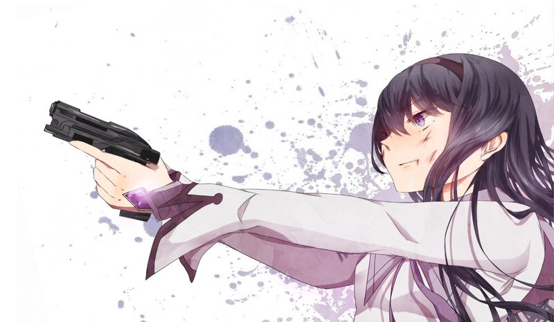 anime girl with gun