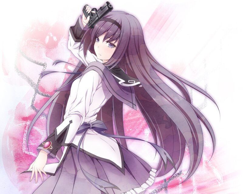 anime girl with gun