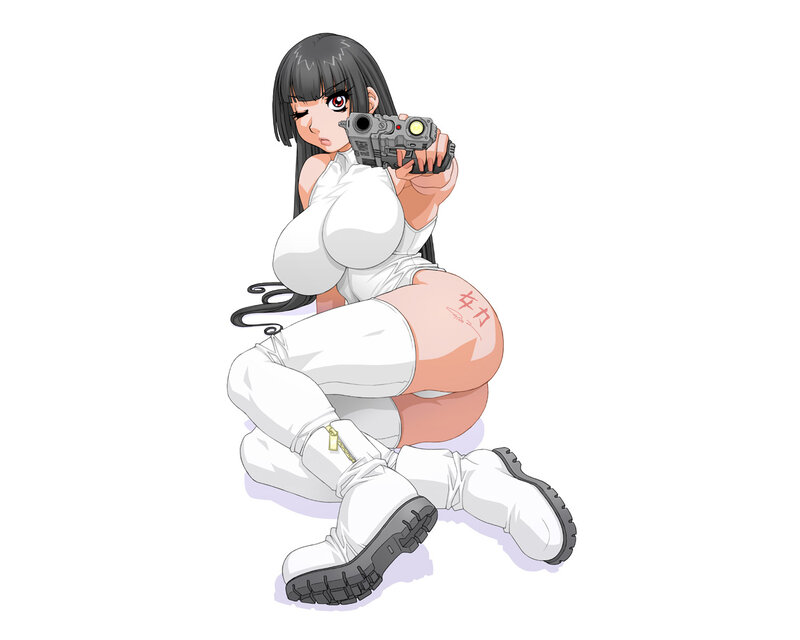 anime girl with gun