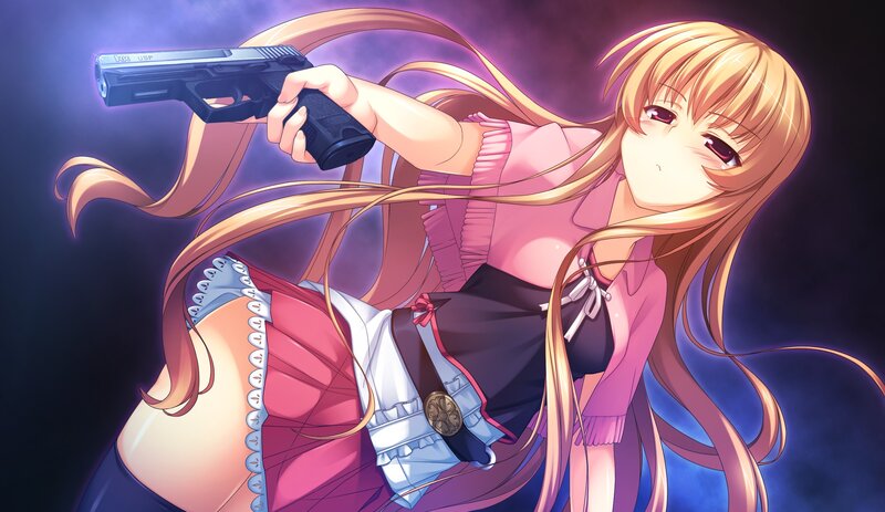 anime girl with gun