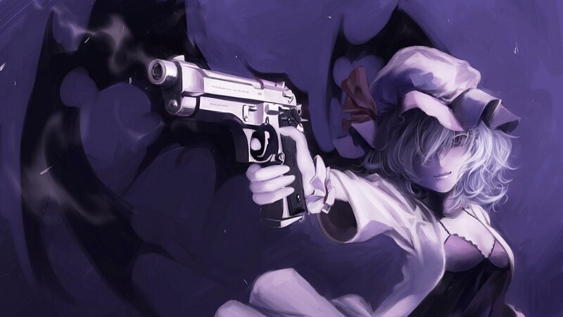 anime girl with gun
