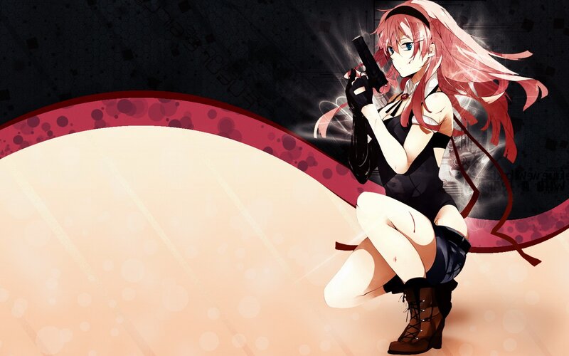 anime girl with gun