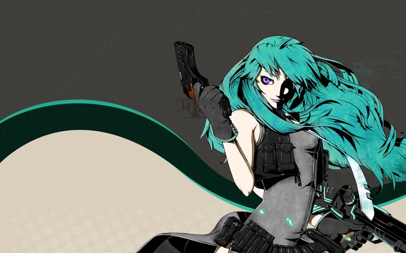 anime girl with gun