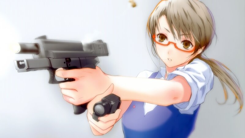 anime girl with gun