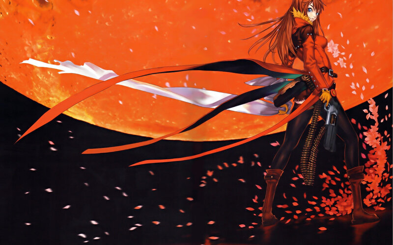 anime girl with gun